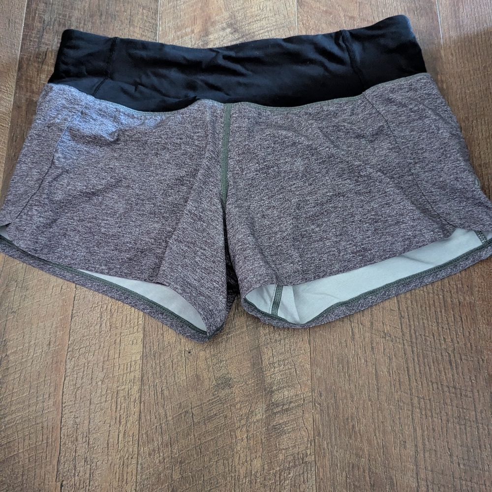 Lululemon Run Times Shorts Unheathered Gray And Black Size 6